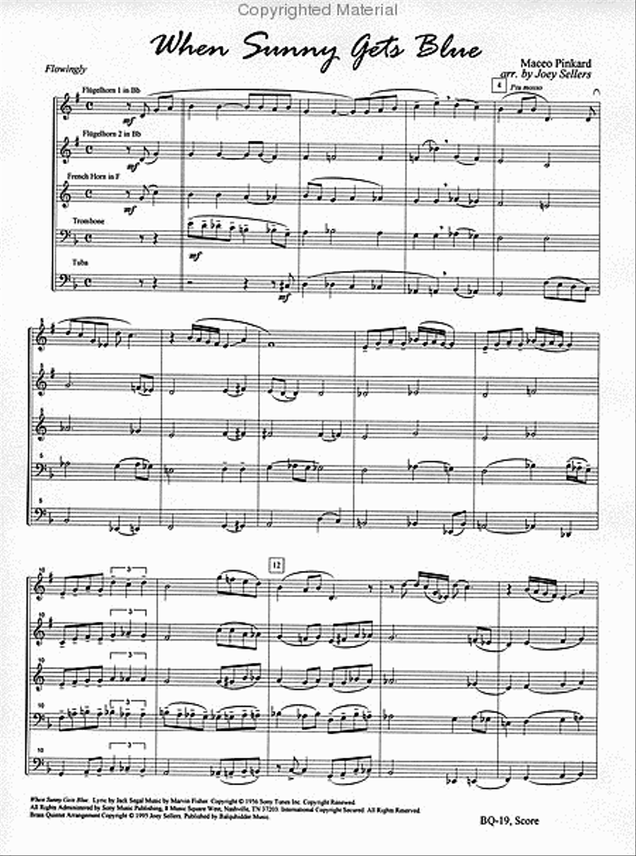 When Sunny Gets Blue When Sunny Gets Blue Flugelhorn scores gallery preview page 2