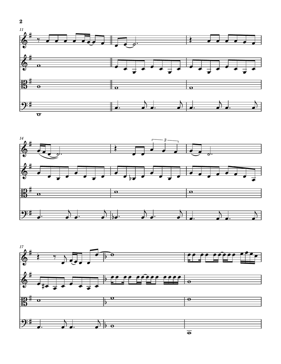 Medley: Wichita Lineman with By The Time I Get To Phoenix and Macarthur Park String Quartet scores gallery preview page 3