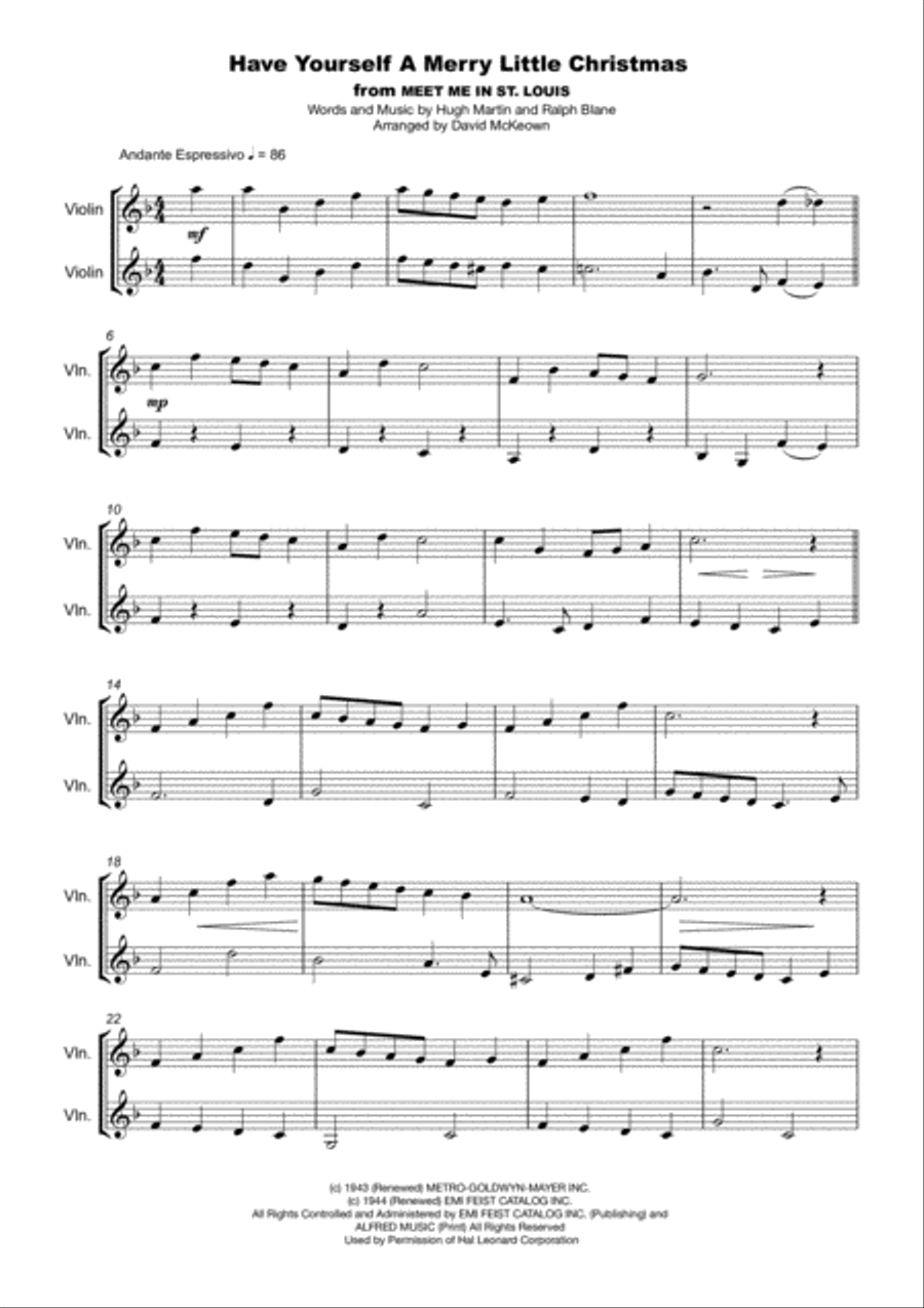 Have Yourself A Merry Little Christmas from MEET ME IN ST. LOUIS String Duet scores gallery preview page 2
