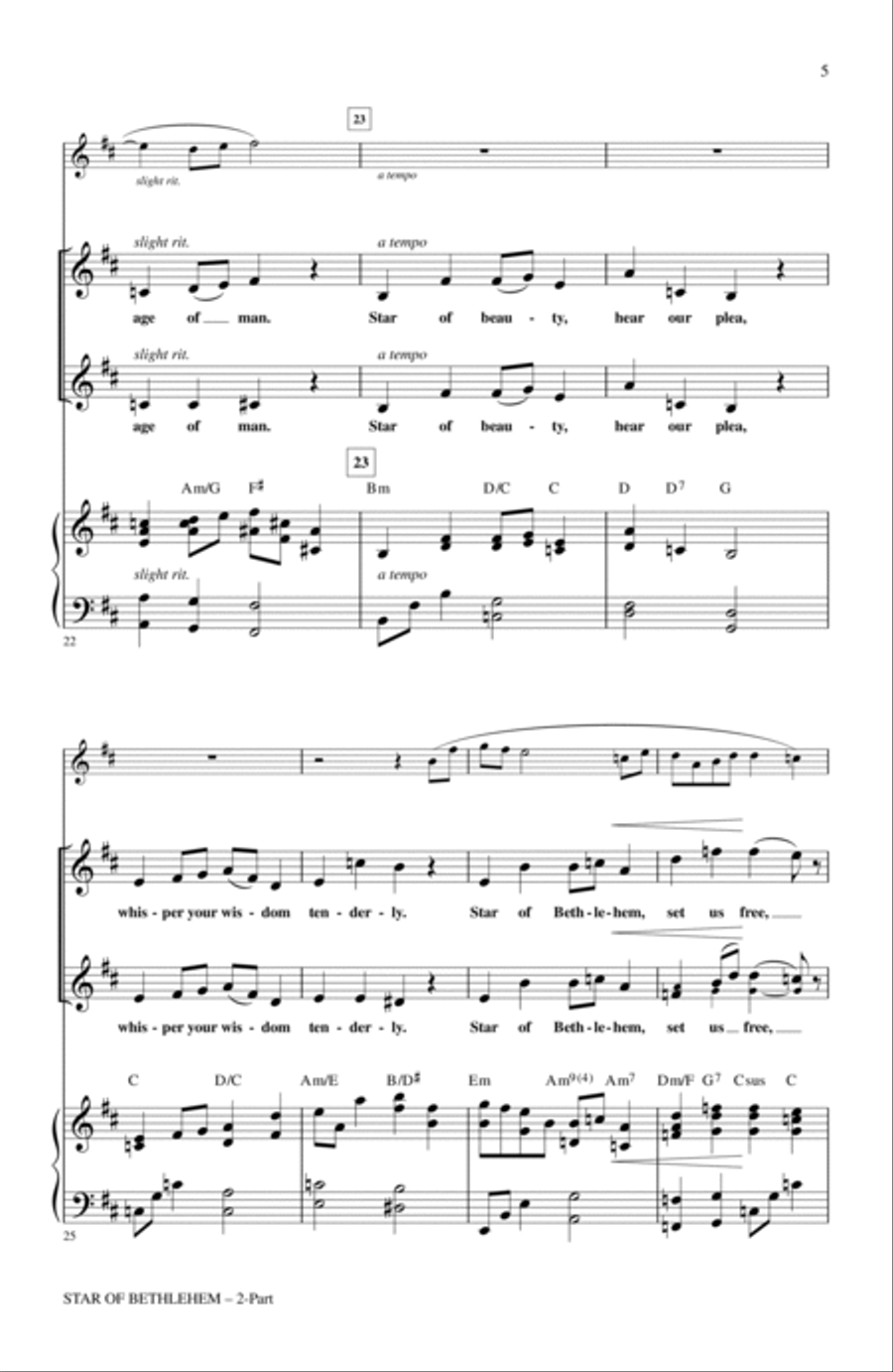 Star Of Bethlehem 2-Part scores gallery preview page 4