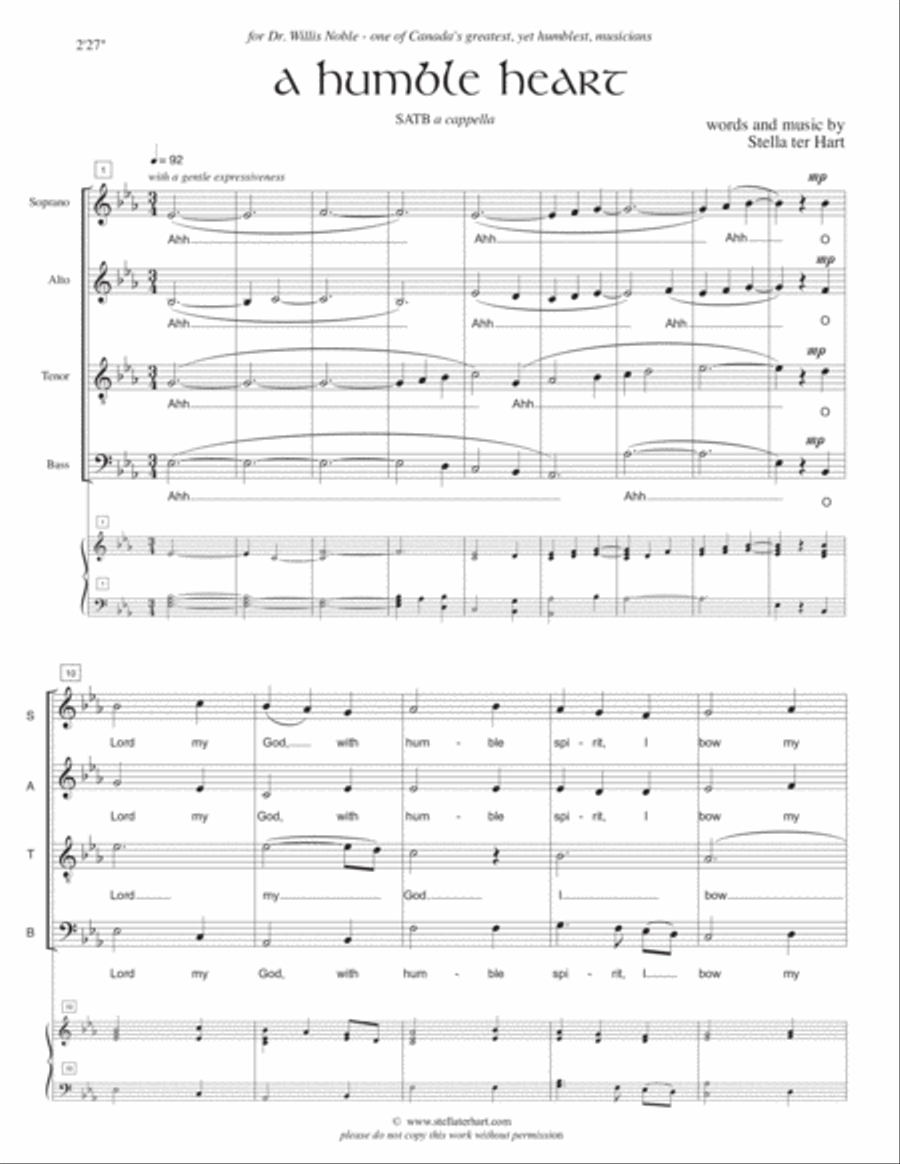 a humble heart - SATB a cappella image number null