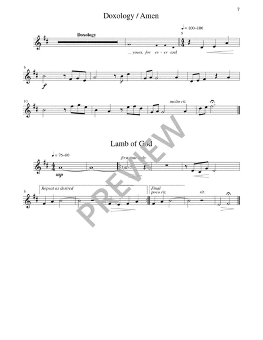 Mass of Joy and Peace - Woodwind edition Flute scores gallery preview page 15
