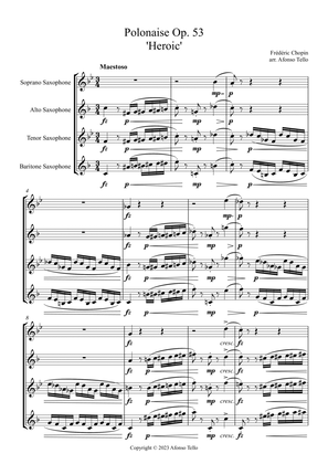 Book cover for Polonaise op. 53 'Heroic' - Sax Quartet