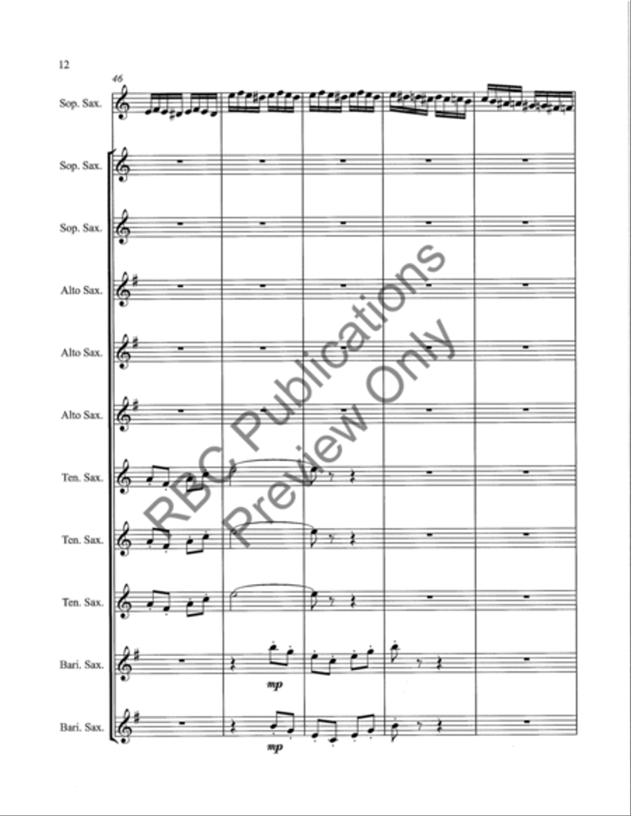 Flight Of The Bumble Bee Saxophone Choir Alto Saxophone scores gallery preview page 15