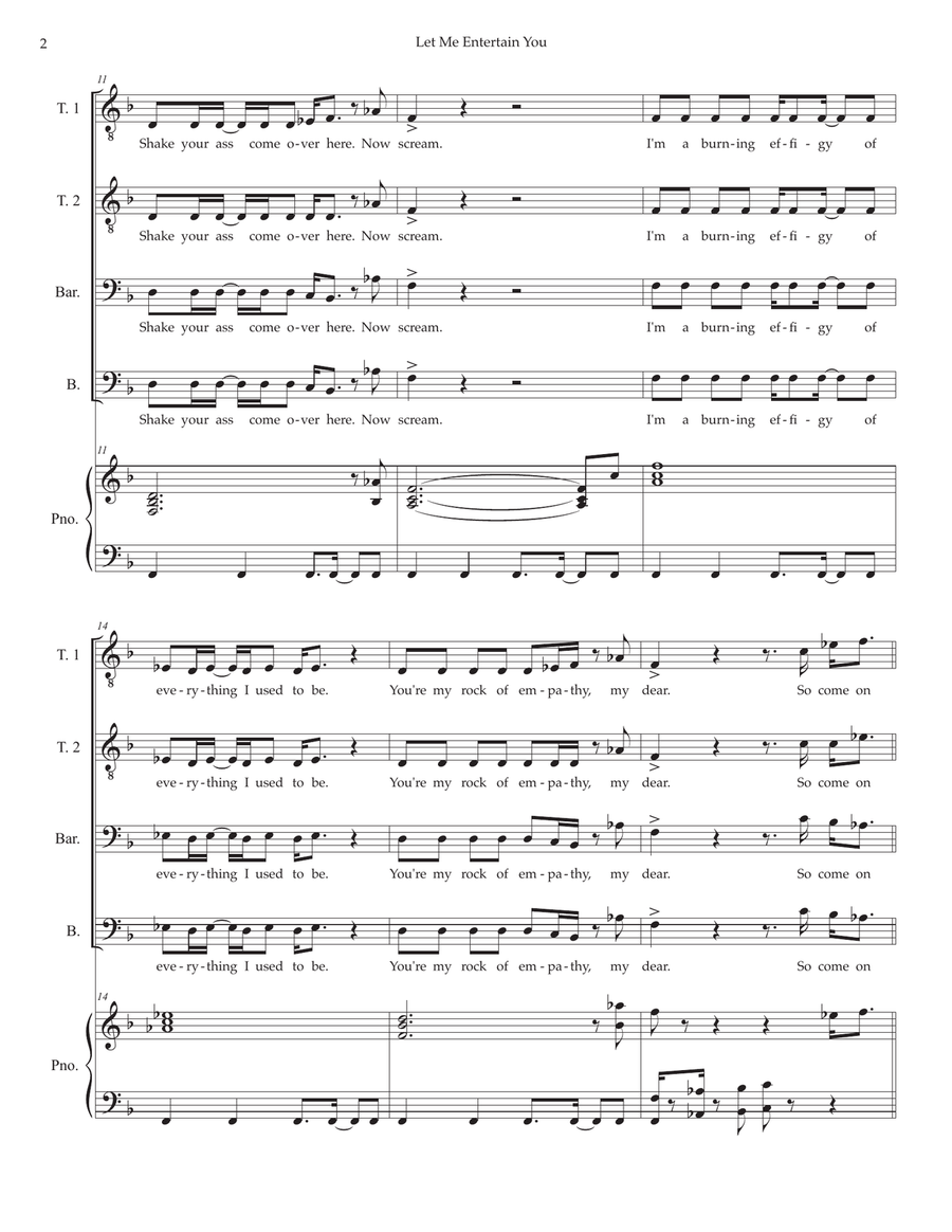 Let Me Entertain You TTBB scores gallery preview page 2