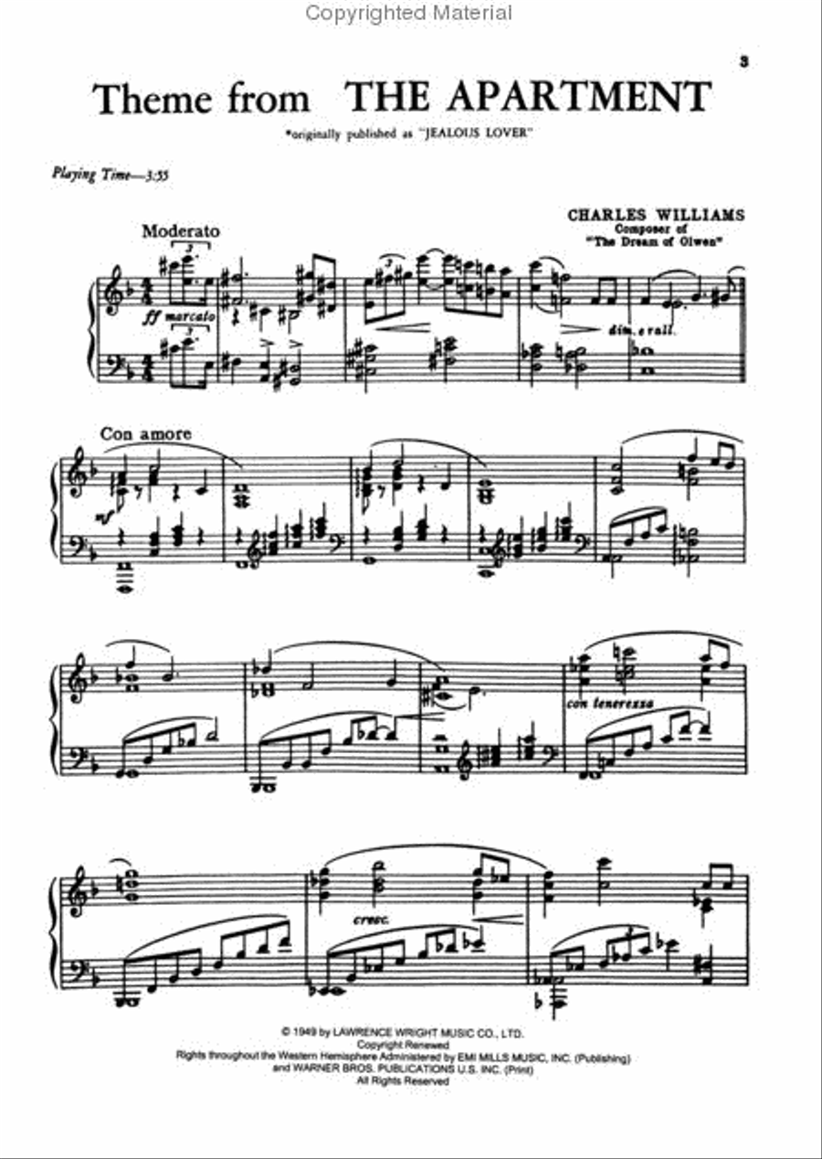 Theme from The Apartment Small Ensemble scores gallery preview page 2