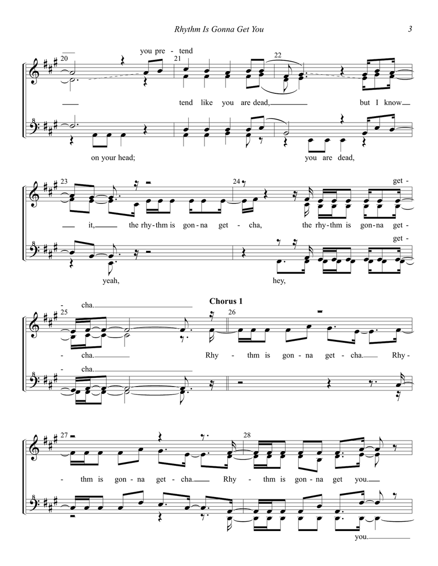 Rhythm Is Gonna Get You SSAA scores gallery preview page 3