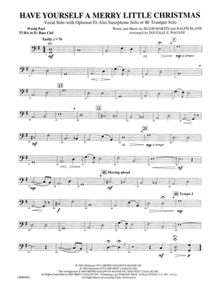 Have Yourself a Merry Little Christmas (Vocal Solo with Opt. E-Flat Alto Saxophone Solo or B-Flat Trumpet Solo): WP E-flat Tuba B.C.
