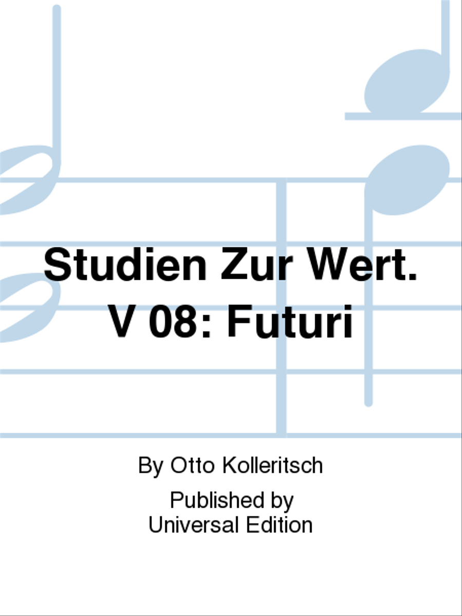 Studien Zur Wert. V 08: Futuri School and Community scores gallery preview page 1