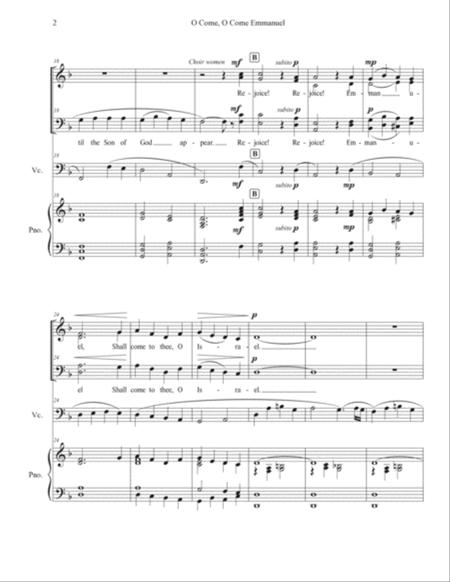 O Come, O Come Emmanuel 4-Part scores gallery preview page 2