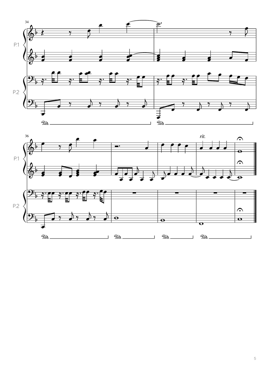 Faded Piano scores gallery preview page 5