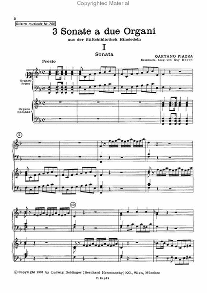 Tre Sonata a due Organi