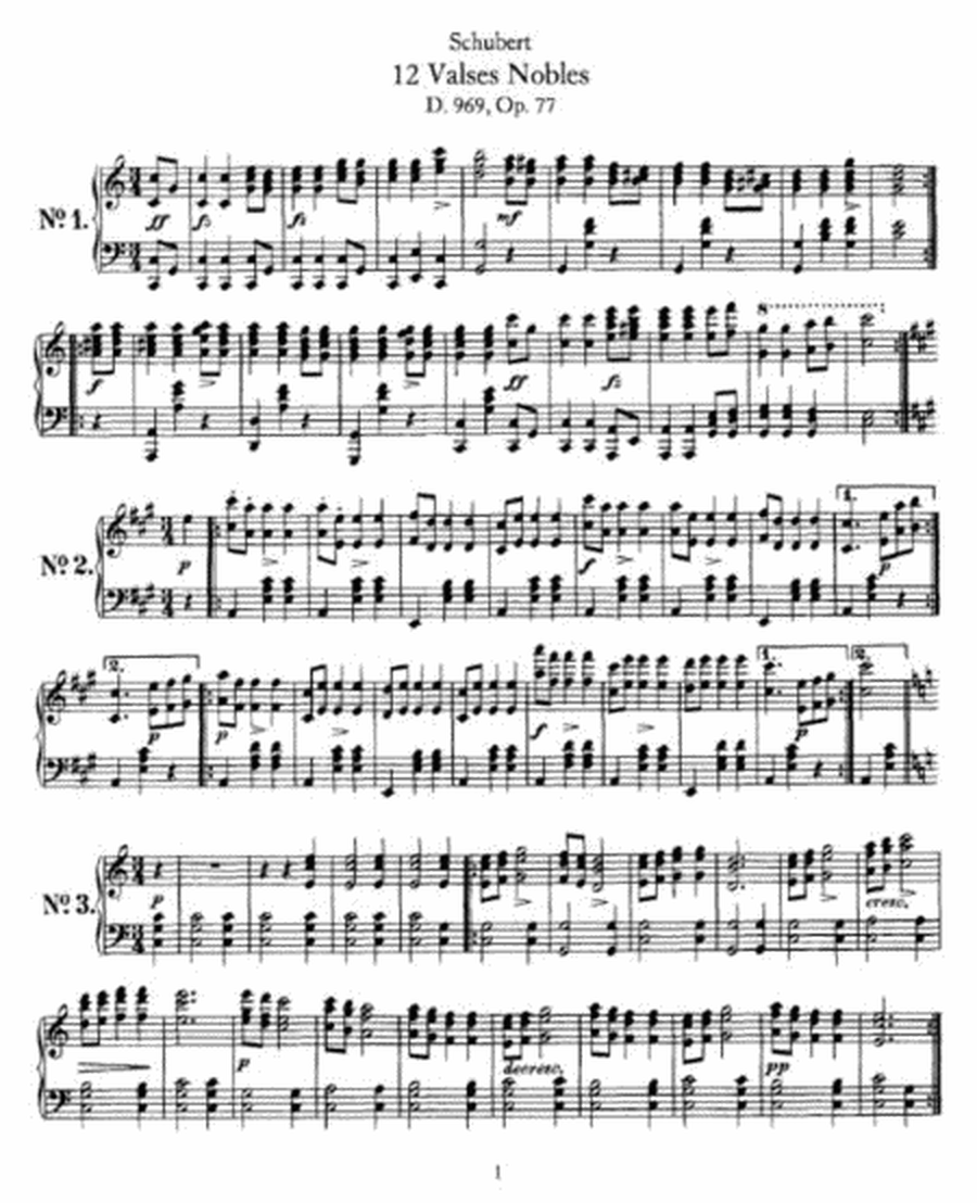 Schubert - 12 Valses Nobles D. 969, Op. 77