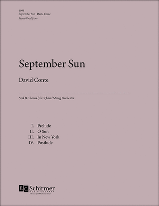Book cover for September Sun (Choral Score)