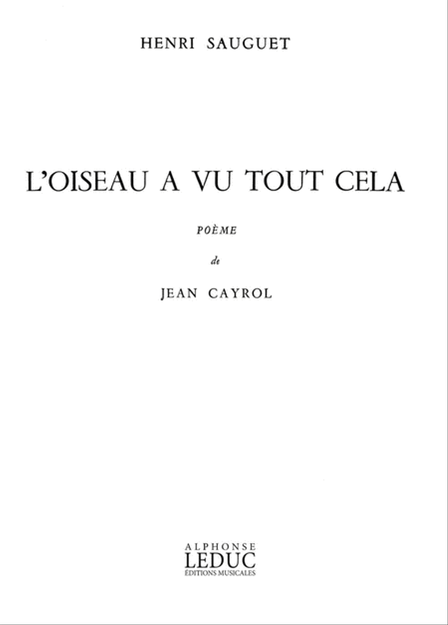 Oiseau A Vu Tout Cela Voice Solo scores gallery preview page 1
