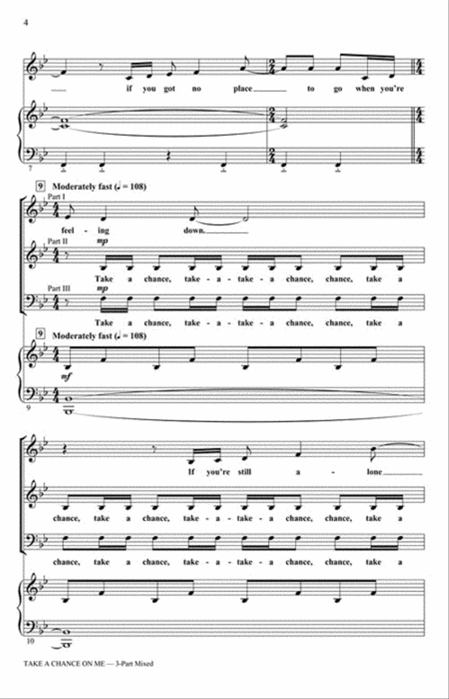 Take a Chance on Me 3-Part scores gallery preview page 3