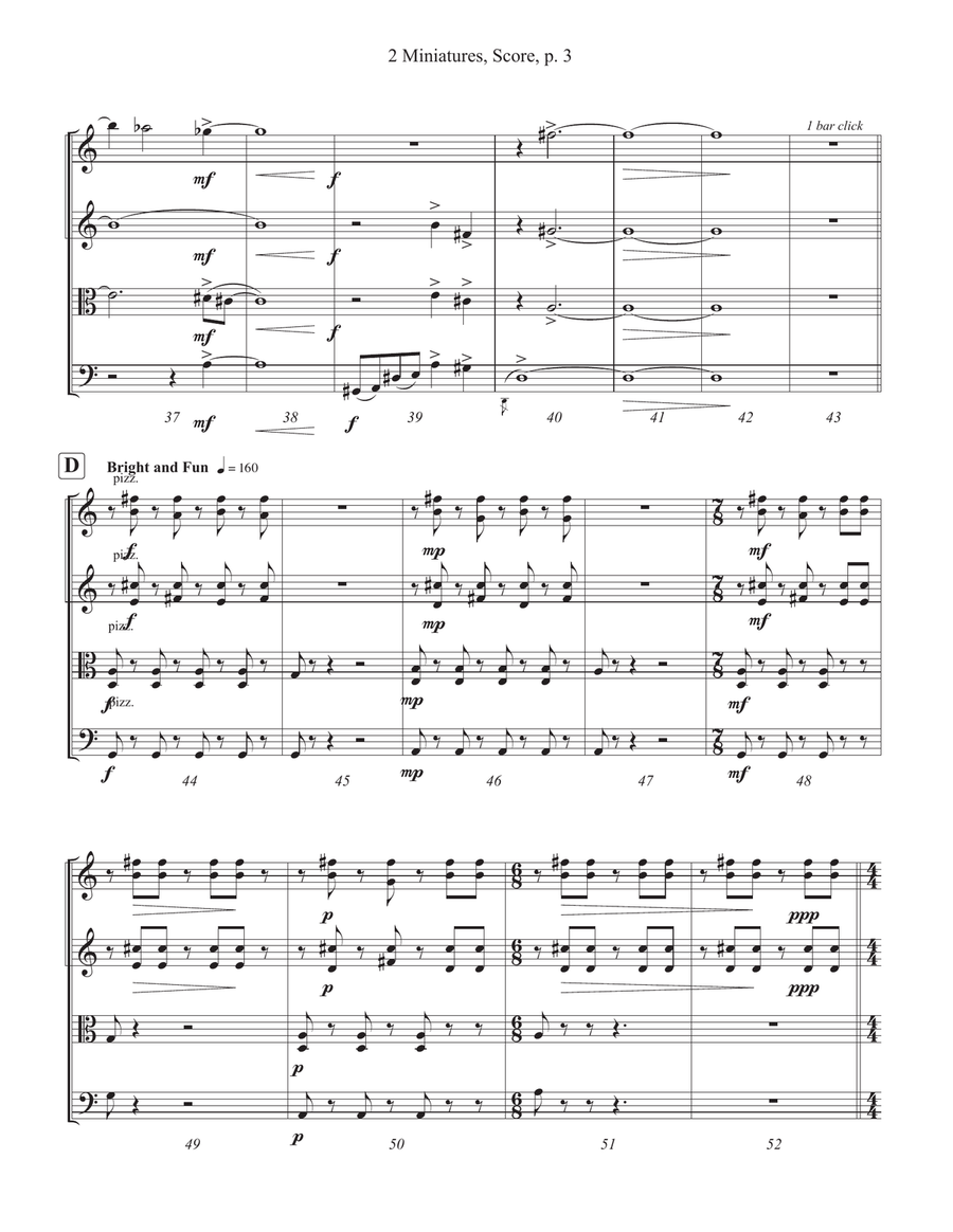 2 Miniatures String Quartet scores gallery preview page 3