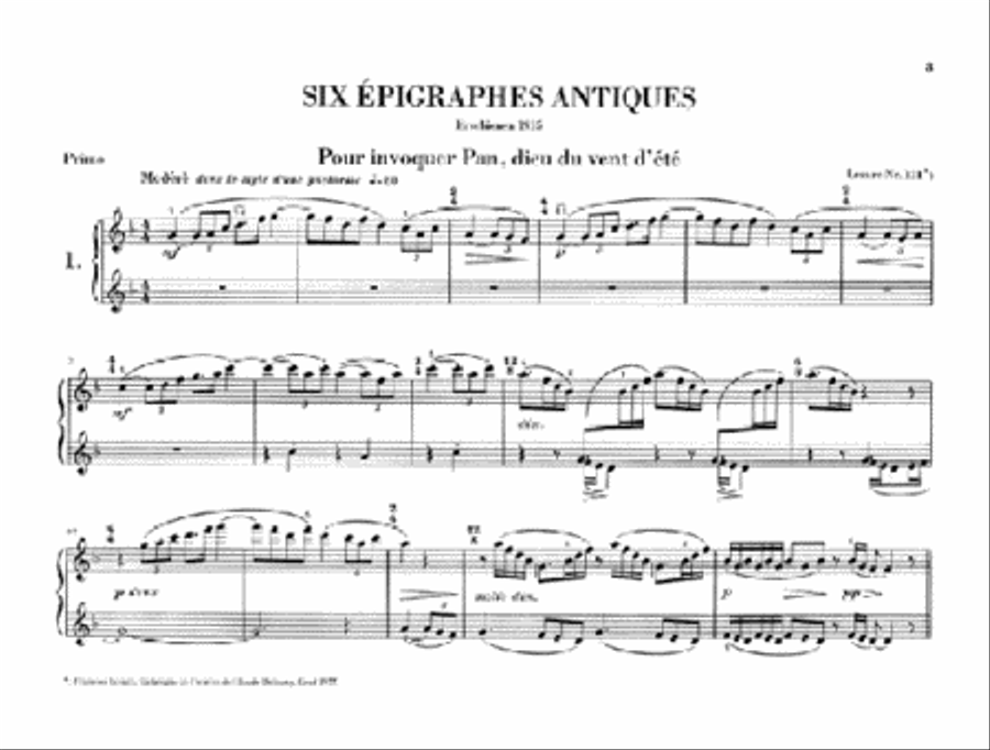 6 Epigraphes Antiques Piano Solo scores gallery preview page 3