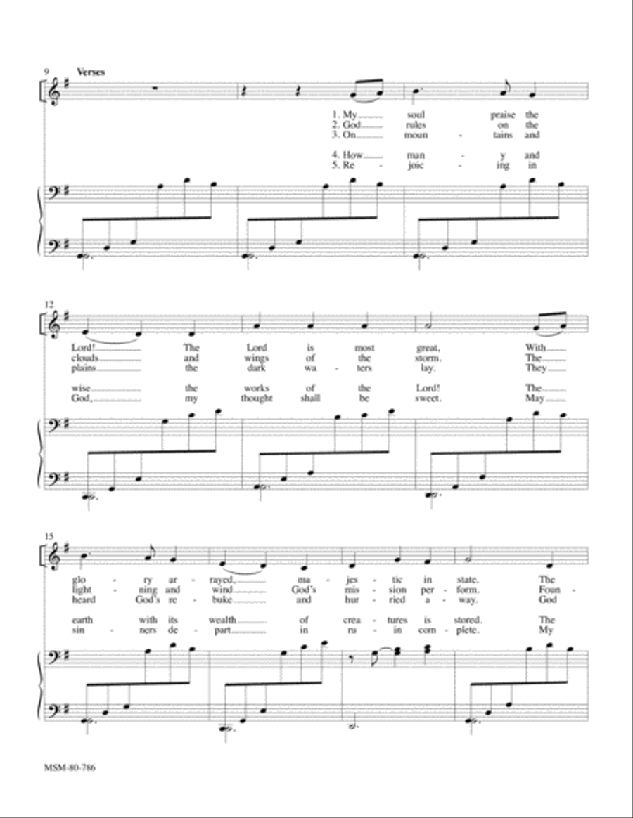 Psalm 104:1-9 4-Part scores gallery preview page 2
