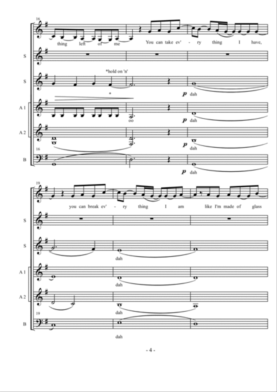 Skyscraper Skyscraper A Cappella scores gallery preview page 4