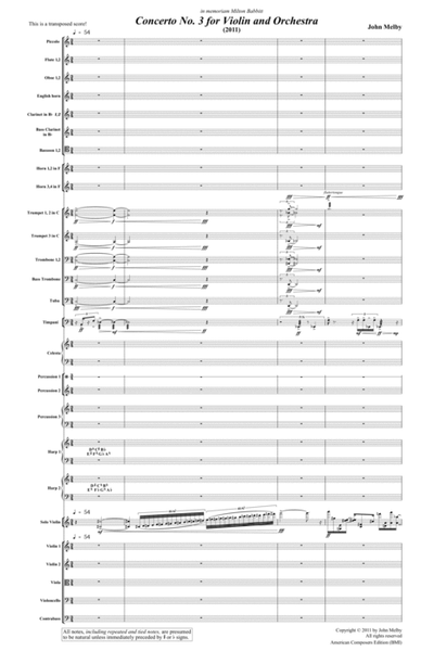 [Melby] Concerto No. 3 for Violin and Orchestra