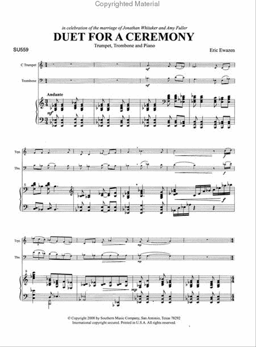 Duet for a Ceremony (Love One Another) Brass Duet scores gallery preview page 2