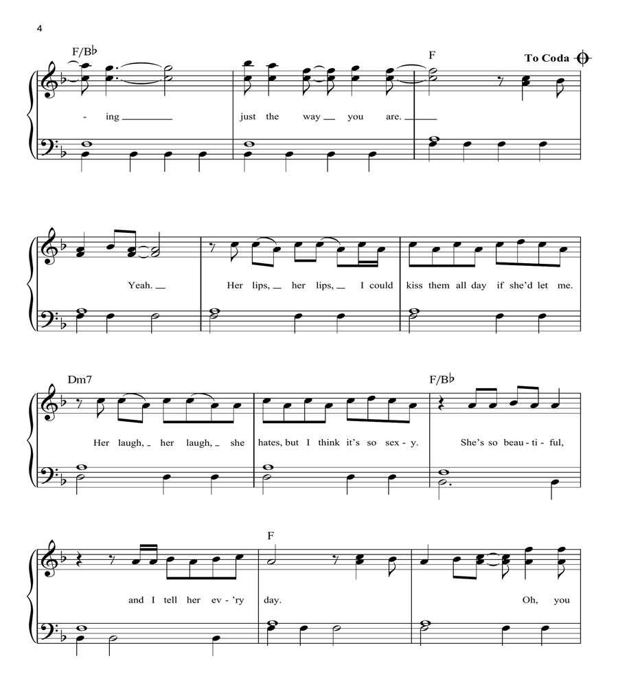 Just The Way You Are Easy Piano scores gallery preview page 4
