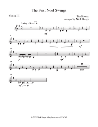 The First Noel Swings - string orchestra - Violin III part (optional)