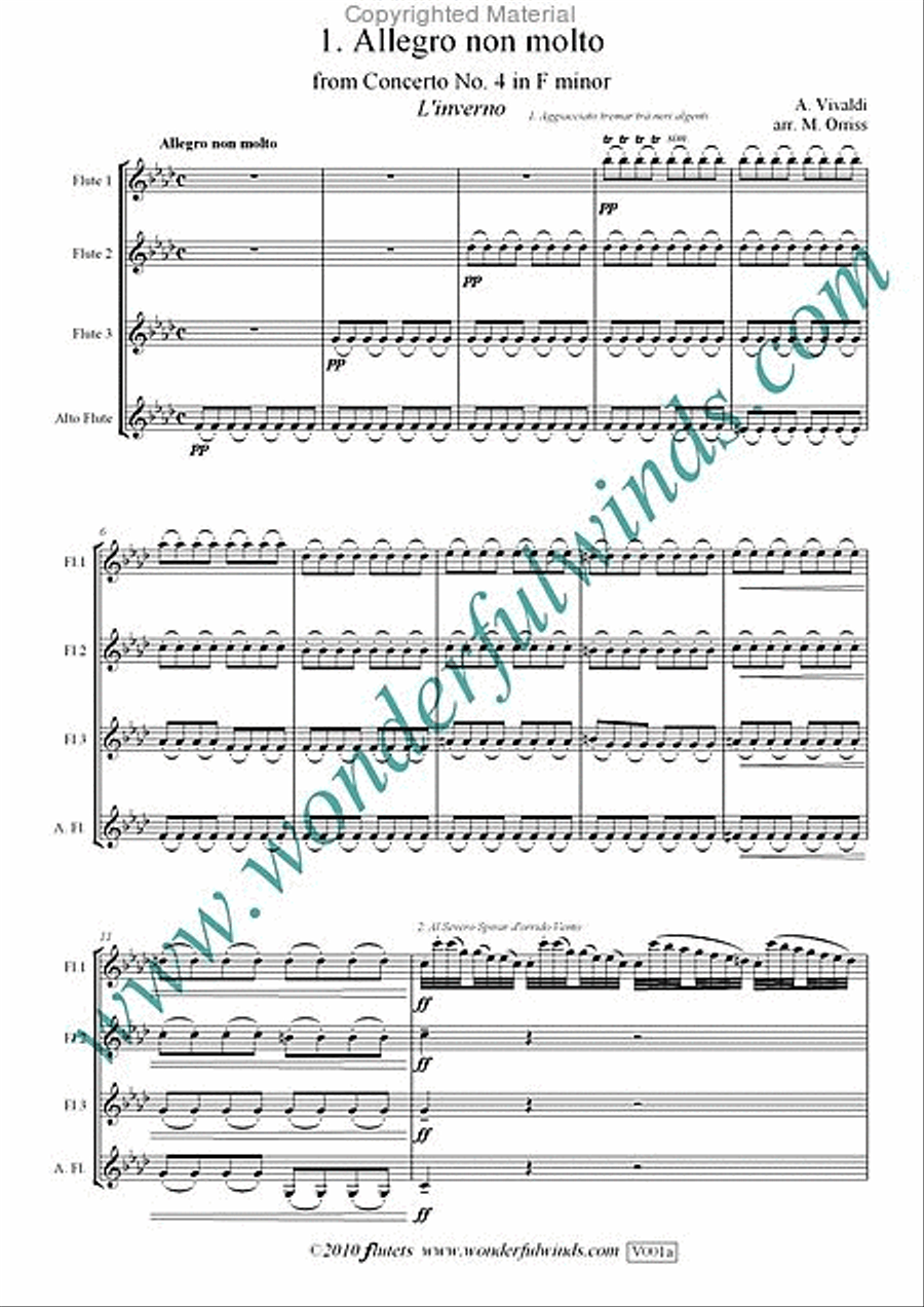 Allegro Non Troppo (Winter) Flute Quartet scores gallery preview page 2