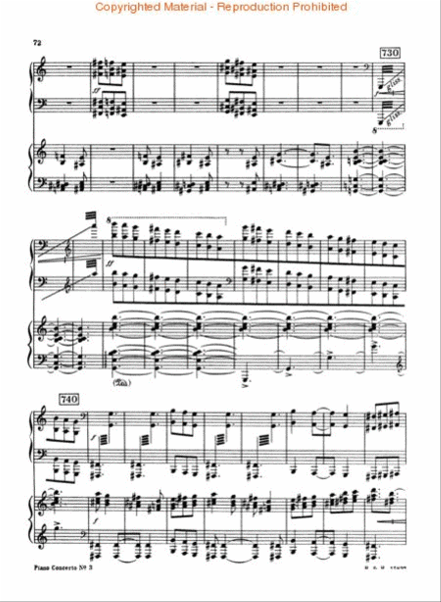 Piano Concerto No. 3 Piano Solo scores gallery preview page 4