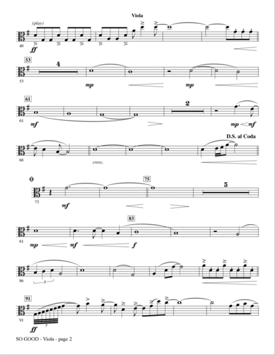 So Good - Viola So Good - Viola Choir scores gallery preview page 2