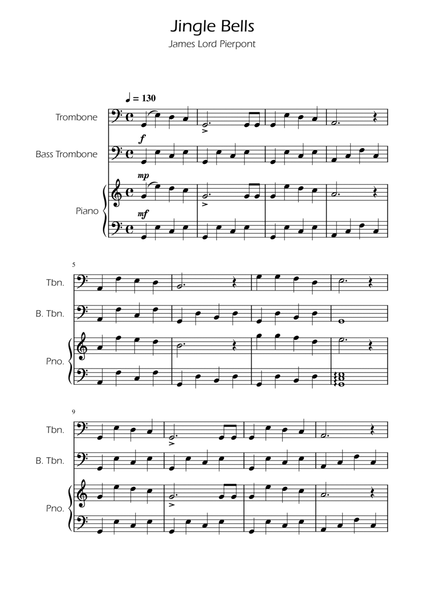 Jingle Bells - Trombone Duet w/ Piano image number null