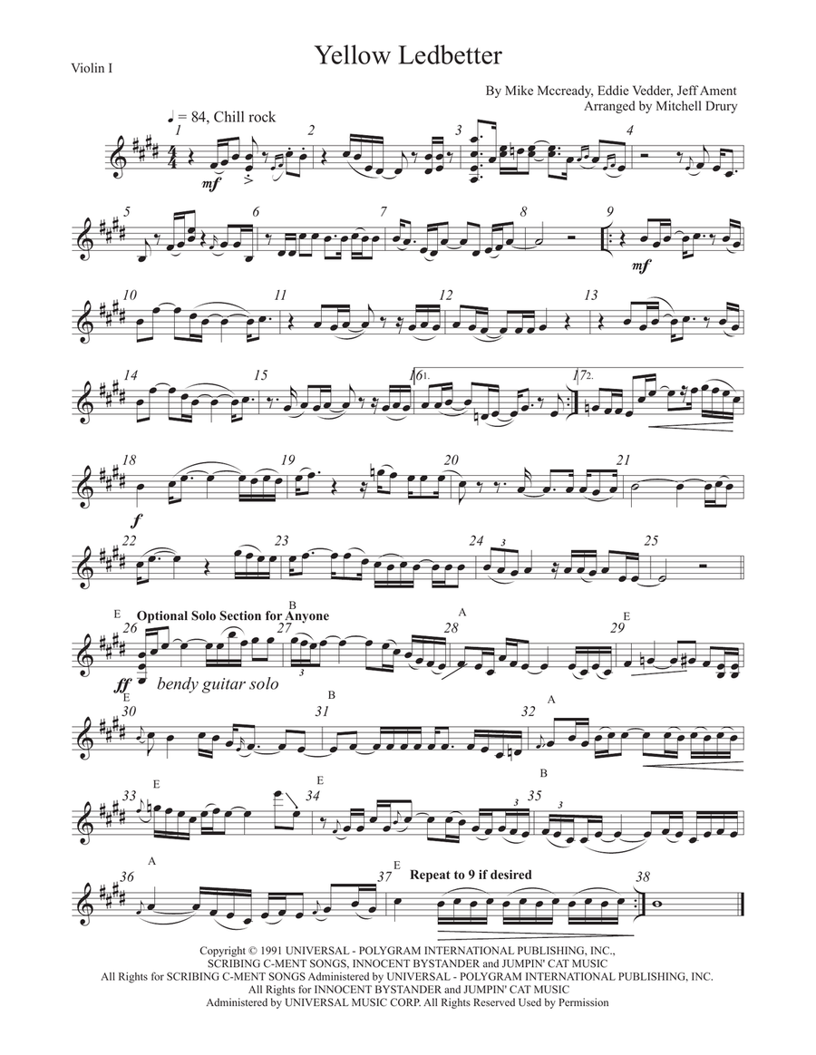 Yellow Ledbetter String Quartet scores gallery preview page 1