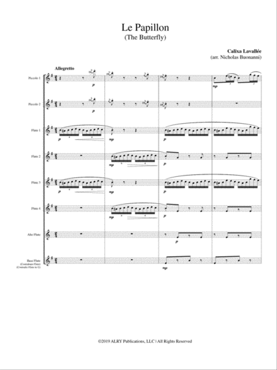 Le Papillon for Flute Choir Flute Choir scores gallery preview page 2