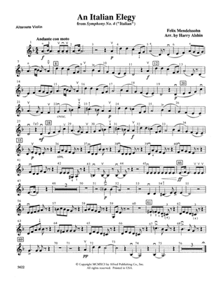 An Italian Elegy, from Symphony No. 4 "Italian": Alternate Violin