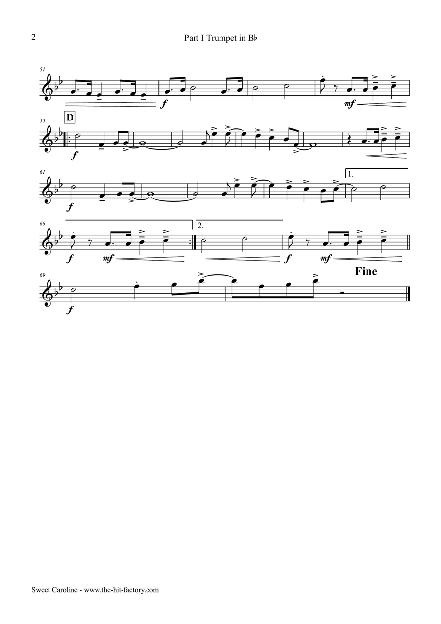Sweet Caroline Brass Ensemble scores gallery preview page 4