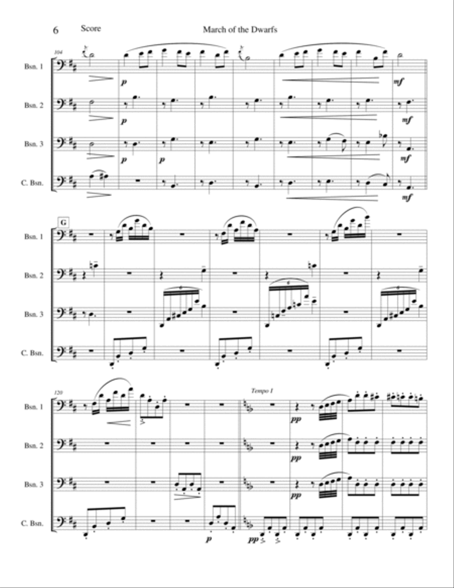 March of the Drawfs March of the Drawfs Bassoon Quartet scores gallery preview page 6