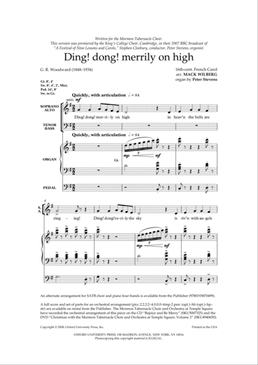 Ding! dong! merrily on high 4-Part scores gallery preview page 2