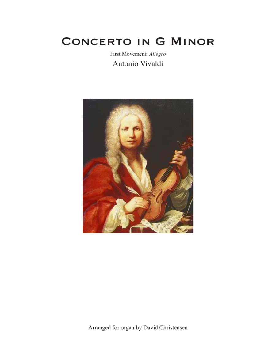 Concerto in G Minor (First Movement) Organ Solo scores gallery preview page 1