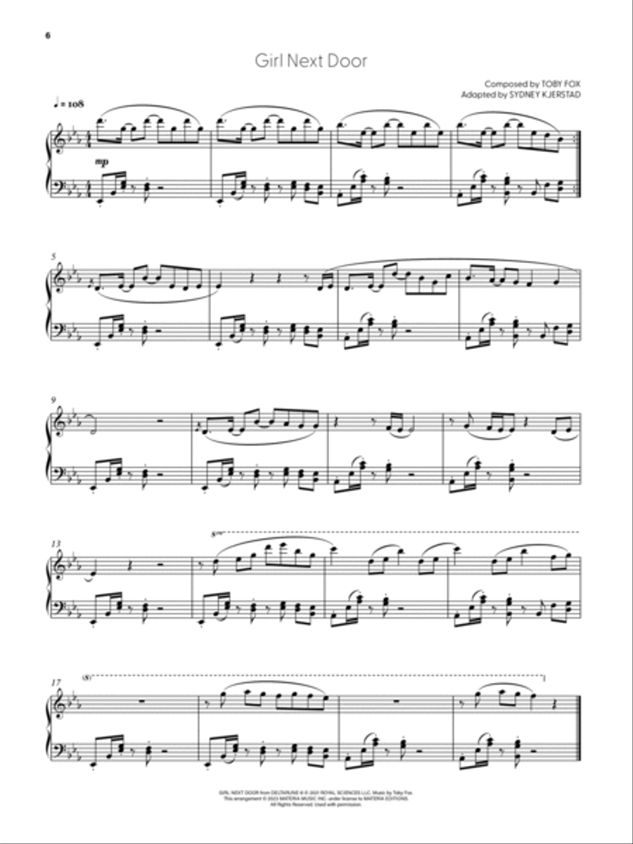 DELTARUNE Chapter 2 Piano Score - Sheet Music from the game Easy Piano scores gallery preview page 6