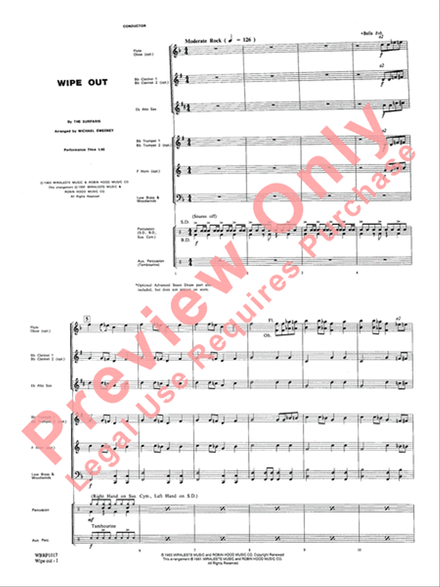 Wipe Out Concert Band scores gallery preview page 4