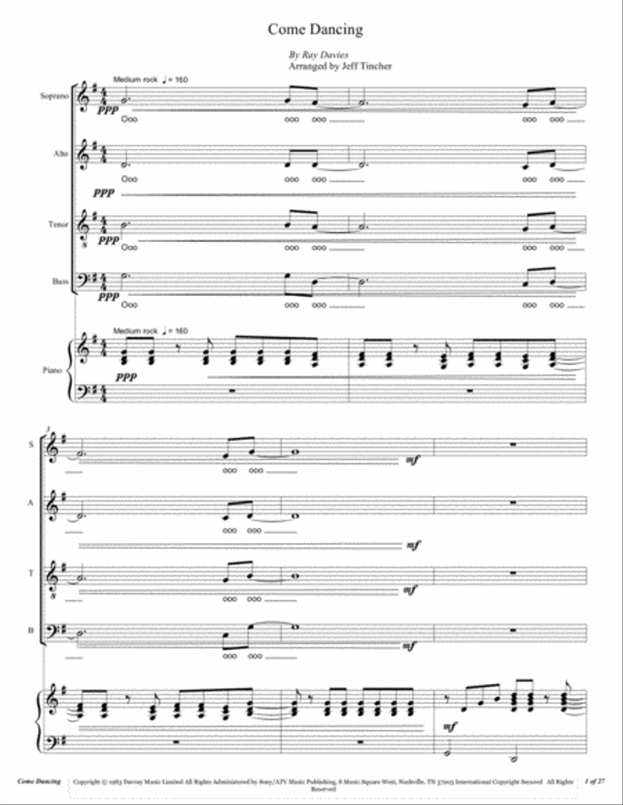 Come Dancing Come Dancing 4-Part scores gallery preview page 2