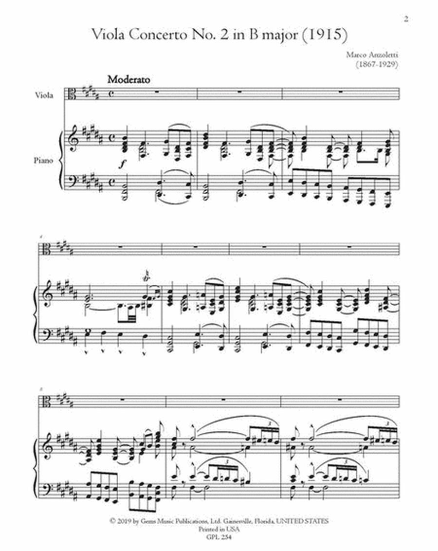 Viola Concerto No. 2 in B major (1915)