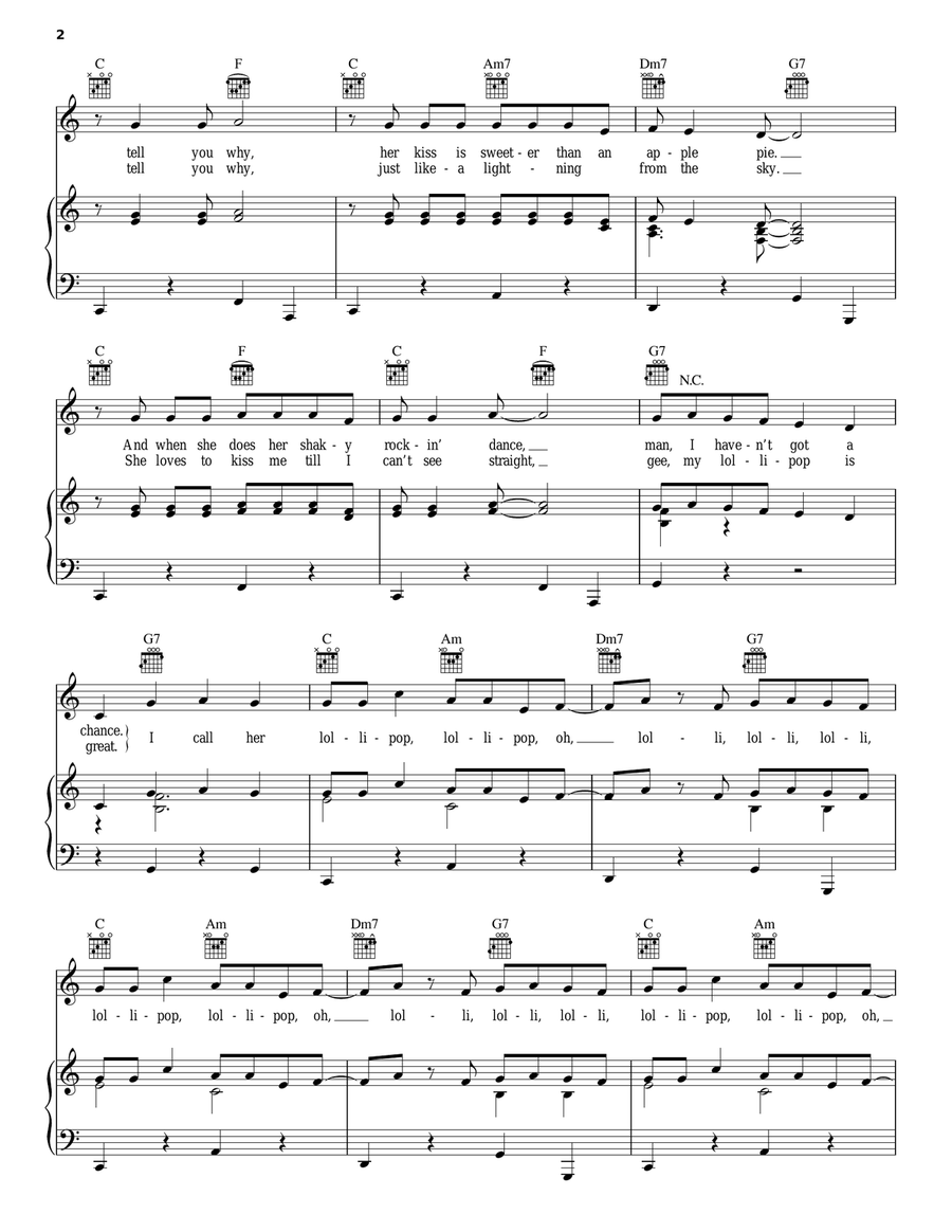Lollipop Piano, Vocal, Guitar scores gallery preview page 2
