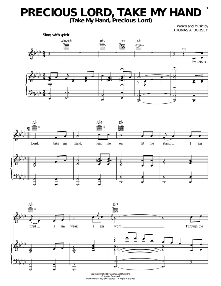 Precious Lord, Take My Hand (Take My Hand, Precious Lord) Guitar scores gallery preview page 1