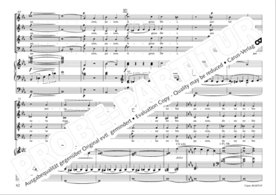 Missa sacra C Minor 4-Part scores gallery preview page 63
