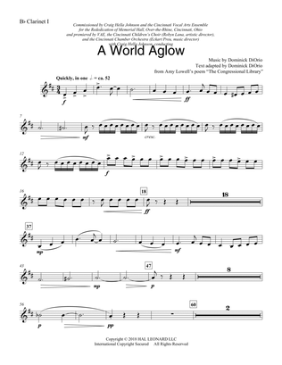 Book cover for A World Aglow - Bb Clarinet 1