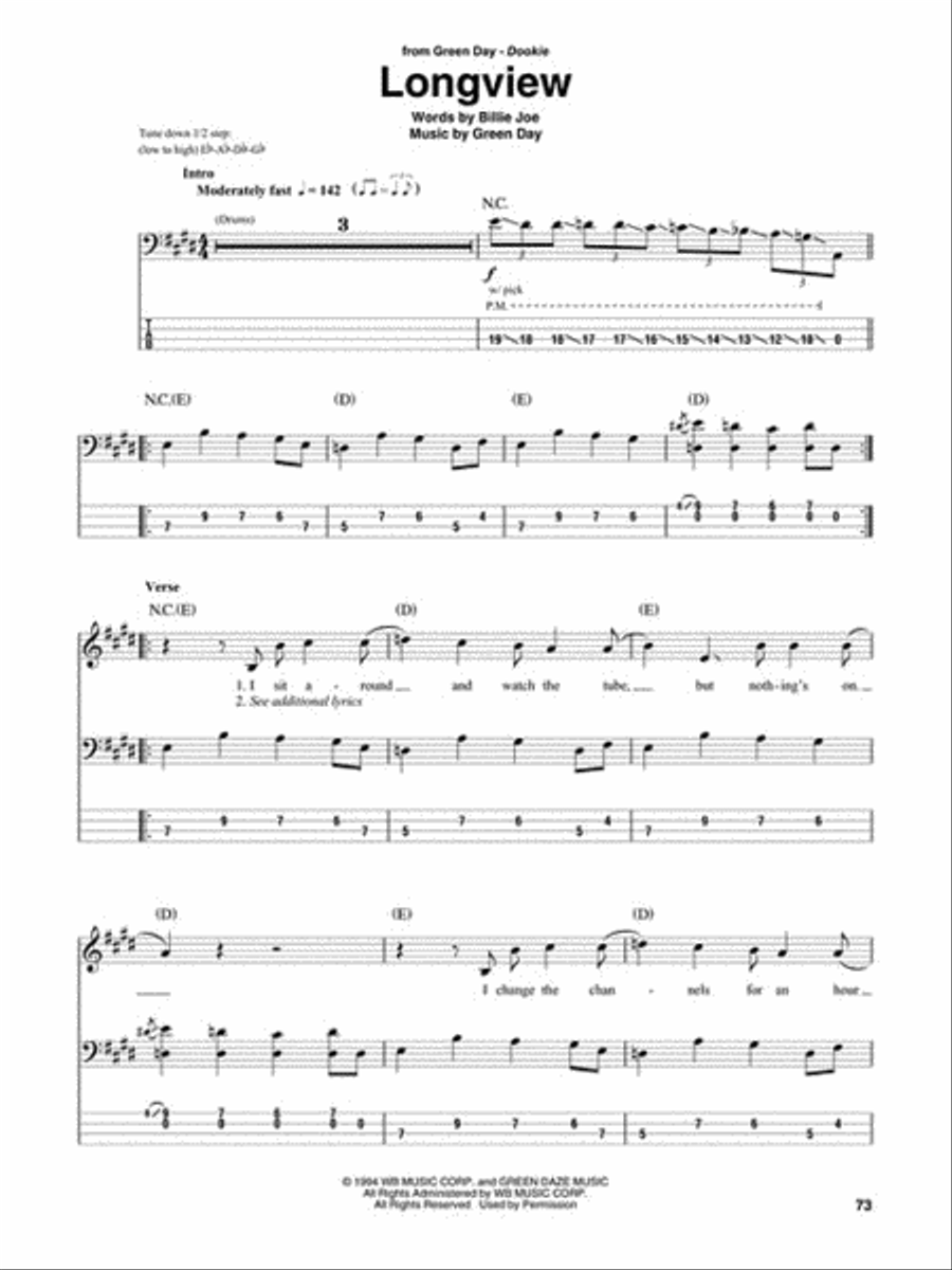 Best of Bass Tab Bass Guitar Tablature scores gallery preview page 5