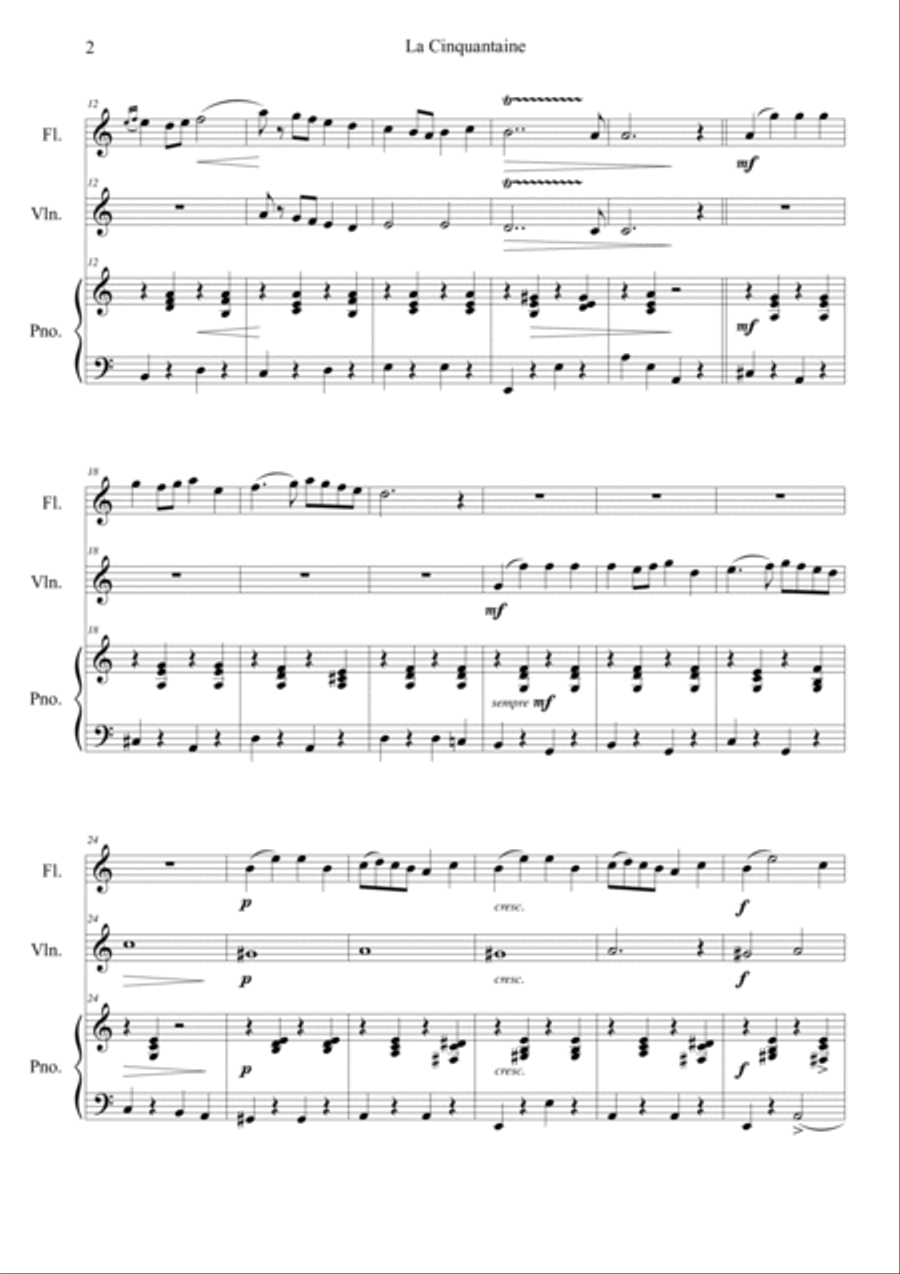 La Cinquantaine Violin scores gallery preview page 2