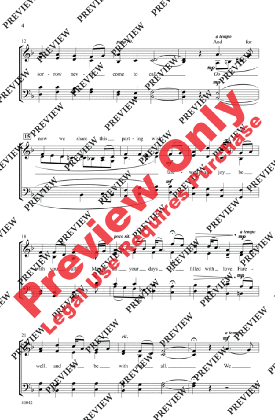 Joy Be With You All 4-Part scores gallery preview page 3